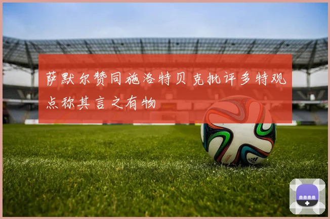萨默尔赞同施洛特贝克批评多特观点称其言之有物